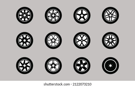 Wheel rim icon set. You can modify again for your needs.