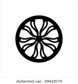 Wheel Rim Icon Vector Art Illustration