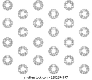 wheel roller skate cartoon flat vector bearing seamless pattern isolated on white