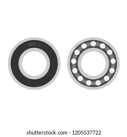 wheel roller skate cartoon flat vector bearing isolated on white
