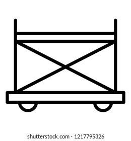 Wheel scaffold icon. Outline illustration of wheel scaffold vector icon for web design isolated on white background