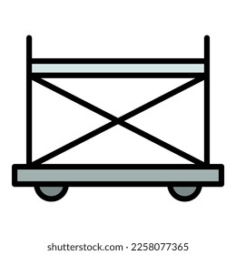Wheel scaffold icon. Outline illustration of wheel scaffold vector icon color flat isolated on white