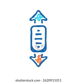 wheel scroll doodle icon sketch vector. wheel scroll sign. isolated symbol illustration