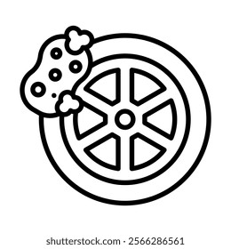 Wheel Scrub icon line vector illustration