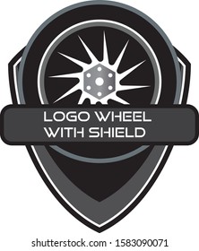 Wheel With Shield.logo Racing Symbols On Shield 