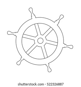 a wheel ship icon illustration isolated in a light blue background