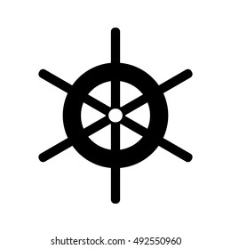 Wheel of ship icon in simple style isolated on white background. Maritime transport symbol vector illustration