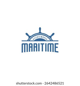 Wheel ship, Maritime logo on white background 