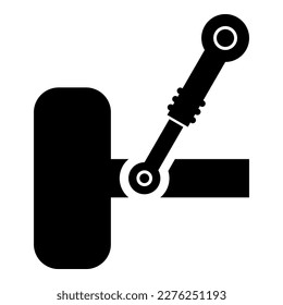 Wheel and shock absorber car suspension system auto service icon black color vector illustration image flat style simple