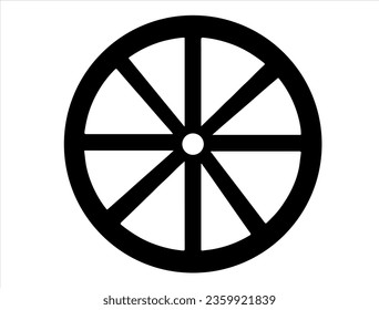 Wheel silhouette vector art white background