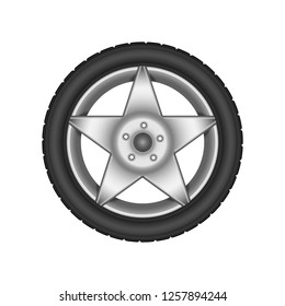 Wheel Silver Disc. Vector design. White background.