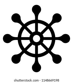 
Wheel with some nodes denoting ship helm icon
