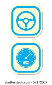 Wheel and Speedometer Icons