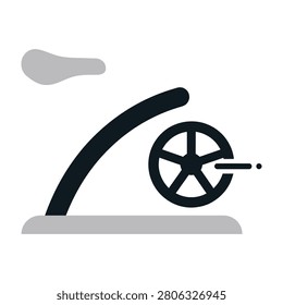 A wheel spins rapidly with a motion blur effect on a clean white background