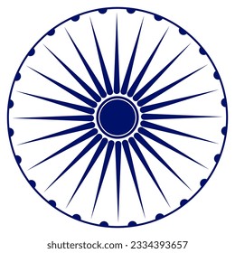 wheel with spokes vector icon.modern ashok chakra graphic vector element icon isolated over white background.chakra wheel with twenty four spokes ready to be used for graphic purposes.