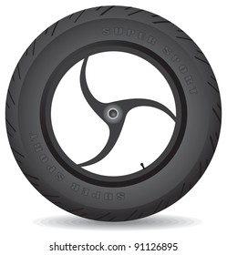 Wheel for a sports bike on a white background - vector.