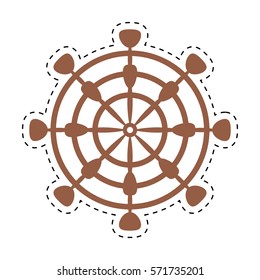 wheel steering boat helm cut line vector illustration eps 10