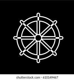 wheel steering of the ship icon vector illustration
