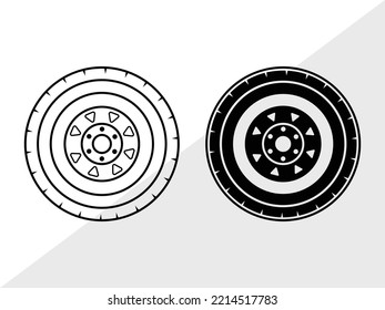 Ilustración de vectores imprimibles SVG de rueda