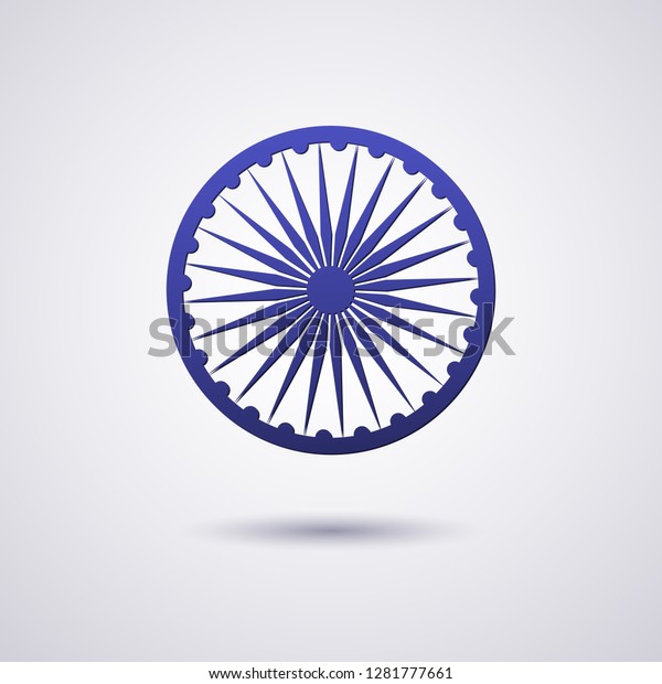 インド国旗の車輪のシンボルは法律上古代インドの太陽記号のダルマカラ アショカ チャクラ輪チャクラチャクラチャクラチャクラはインド文化の古代起源の象徴である文化繁栄デザインエレメントベクターホイール のベクター画像素材 ロイヤリティフリー