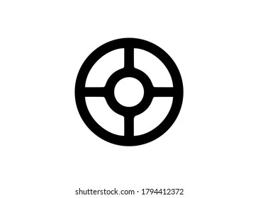 Wheel of Taranis, Antique Scandinavian sacred symbol Wiccan Wheel. Vector isolated on white background