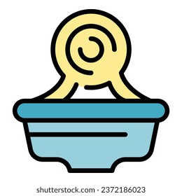 Wheel template icon outline vector. City building. Asian national color flat