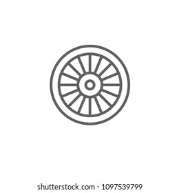 Wheel thin icon vector