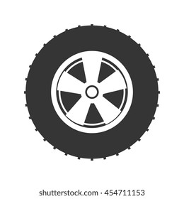 wheel tire car , isolated flat icon design