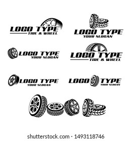 Wheel and tire logo vector