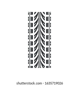 Wheel traces black glyph icon. Detailed automobile, motorcycle street tyre marks. Car summer wheel print. Vehicle tire trail. Silhouette symbol on white space. Vector isolated illustration