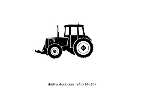 Wheel Tractor emblem, black isolated silhouette