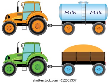 Wheel tractor with the trailer 