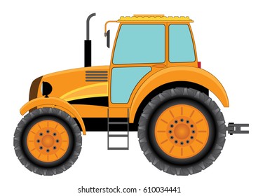 Wheel tractor in yellow tones 