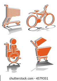 Wheel Transport 3D icon vector