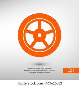 wheel; tyre icon. One of set web icons