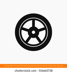 Wheel; Tyre Icon. One Of Set Web Icons