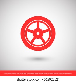 wheel; tyre icon. One of set web icons