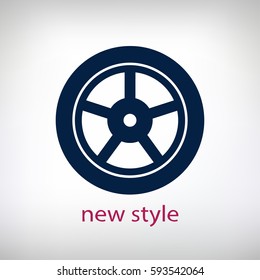wheel; tyre icon. One of set web icons