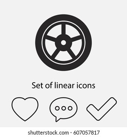 wheel; tyre icon. One of set web icons