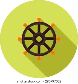 Wheel, tyre, ship icon vectgor image. Can also be used for transport, transportation and travel. Suitable for mobile apps, web apps and print media. 