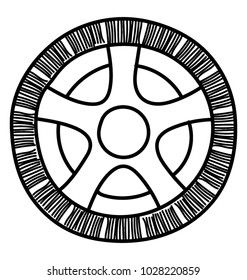 Wheel vector doodle icon