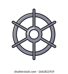 wheel vector flat color icon 