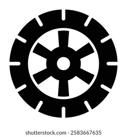 Wheel vector  glyph icon Design 