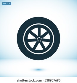 wheel vector icon, vector best flat icon, EPS