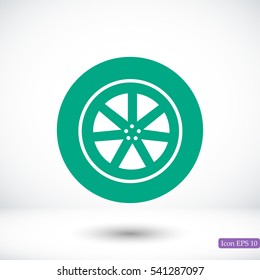 wheel vector icon, vector best flat icon, EPS