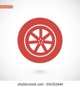 wheel vector icon, vector best flat icon, EPS