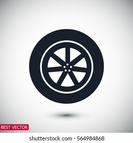 wheel vector icon, vector best flat icon, EPS