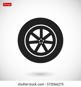 wheel vector icon, vector best flat icon, EPS