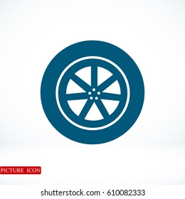 wheel vector icon, vector best flat icon, EPS