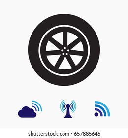 wheel vector icon, vector best flat icon, EPS